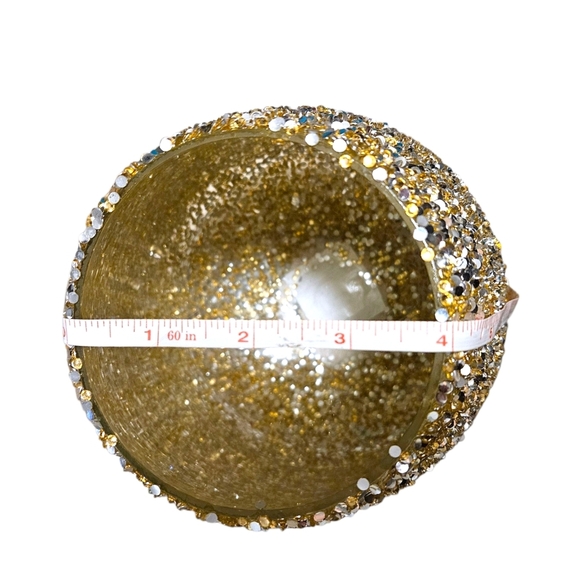 Gold Rhinestone Candle Holder 6" Tulip Vase Glam Hollywood Regency Bejeweled - Picture 6 of 7